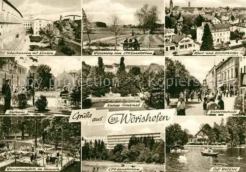 AK / Ansichtskarte Bad Woerishofen Cafe Waldsee Kneipp Denkmal Sebastianeum Kirchen Kat. Bad Woerishofen