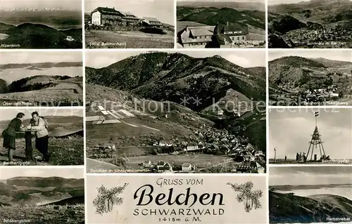 AK / Ansichtskarte Schoenau Schwarzwald Berghotel Belchenhaus Alpenblick Nebelmeer Belchengipfel Untermuenstertal Kat. Schoenau im Schwarzwald