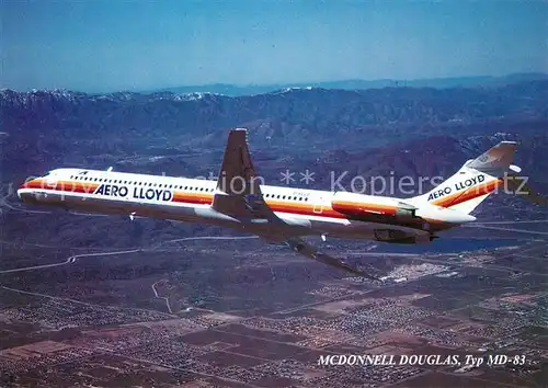 AK / Ansichtskarte Flugzeuge Zivil McDonnell Douglas Typ MD 83 Aero Lloyd  Kat. Airplanes Avions