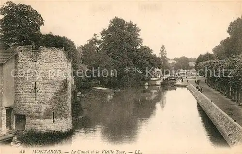 AK / Ansichtskarte Montargis Loiret Le Canal et la Vieille Tour Kat. Montargis