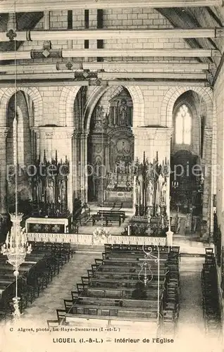 AK / Ansichtskarte Ligueil Eglise interieur Kat. Ligueil