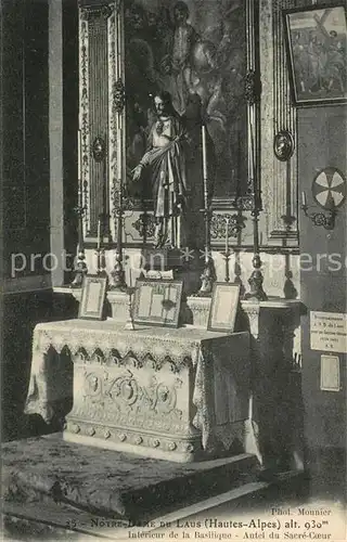 AK / Ansichtskarte Notre Dame du Laus Interieur de la Basilique Autel du Sacre Coeur Kat. Saint Etienne le Laus