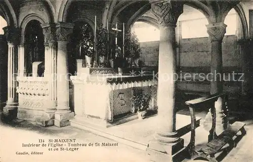 AK / Ansichtskarte Saint Maixent de Beugne Interieur de lEglise Tombeau de St Maixent et de St Leger Kat. Saint Maixent de Beugne