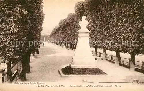 AK / Ansichtskarte Saint Maixent de Beugne Promenades et Statue Antonin Proust Kat. Saint Maixent de Beugne