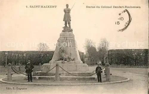 AK / Ansichtskarte Saint Maixent l Ecole Statue du Colonel Denfert Rochereau Kat. Saint Maixent l Ecole
