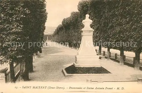 AK / Ansichtskarte Saint Maixent l Ecole Promenade et Statue Antonin Proust Kat. Saint Maixent l Ecole