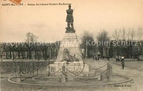 AK / Ansichtskarte Saint Maixent l Ecole Statue du Colonel Denfert Rochereau Kat. Saint Maixent l Ecole