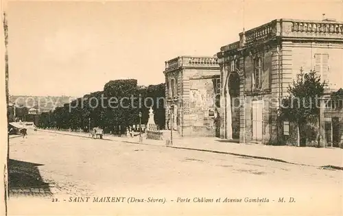 AK / Ansichtskarte Saint Maixent l Ecole Porte Chalons et Avenue Gambetta Kat. Saint Maixent l Ecole