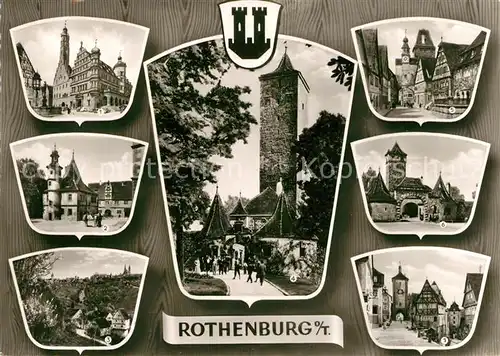 AK / Ansichtskarte Rothenburg Tauber Rathaus Hegereiterhaus Burgtor  Kat. Rothenburg ob der Tauber