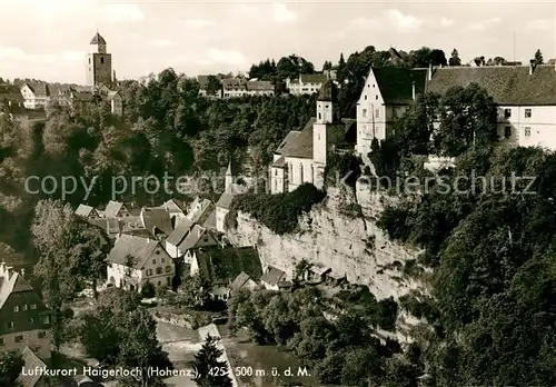 AK / Ansichtskarte Haigerloch Stadtbild mit Eyach Altstadt Kirche Kat. Haigerloch