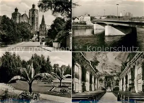 AK / Ansichtskarte Ingolstadt Donau Maria Viktoria Kirche Innenansicht Fresken Donaubruecke Park Kat. Ingolstadt