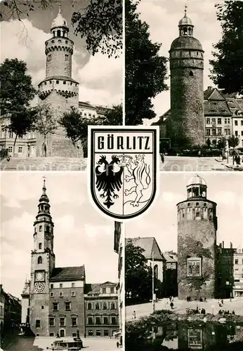AK / Ansichtskarte Goerlitz Sachsen Stadt der trutzigen Tuerme Wappen Kat. Goerlitz