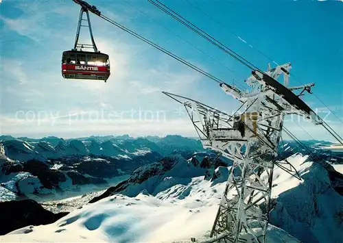 AK / Ansichtskarte Seilbahn Saentis Churfirsten Glarneralpen  Kat. Bahnen