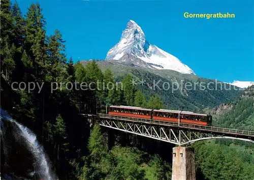 AK / Ansichtskarte Gornergratbahn Findelbachbruecke Matterhorn Mt. Cervin Zermatt  Kat. Gornergrat