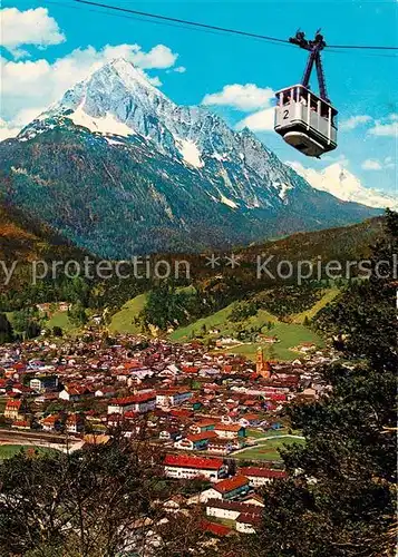 AK / Ansichtskarte Seilbahn Karwendel Mittenwald Wettersteinspitze Alpspitze Kat. Bahnen