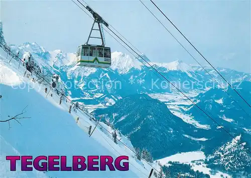 AK / Ansichtskarte Seilbahn Tegelberg Tiroler und Allgaeuer Hochgebirge Kat. Bahnen