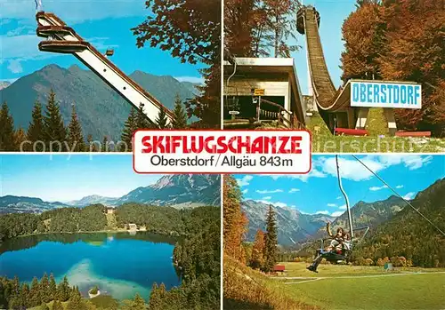 AK / Ansichtskarte Ski Flugschanze Heini Klopfer Oberstdorf Birgsautal Freibergsee  Kat. Sport