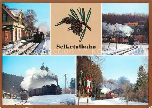 AK / Ansichtskarte Lokomotive Selketalbahn Bahnhof Strassberg Harzgerode  Kat. Eisenbahn