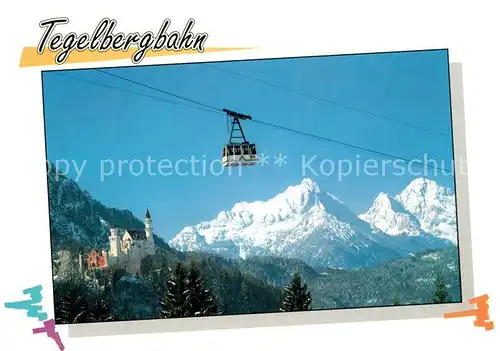 AK / Ansichtskarte Seilbahn Tegelberg Schwangau Fuessen Kat. Bahnen