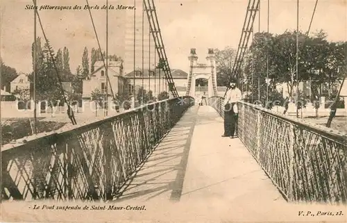 AK / Ansichtskarte Saint Maur Creteil Le Pont suspendu