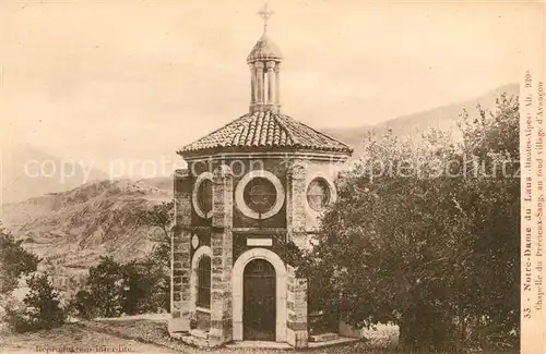 AK / Ansichtskarte Notre Dame du Laus Chapelle du Precieux Sang au fond village d Avancon Kat. Saint Etienne le Laus