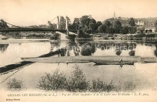 AK / Ansichtskarte Gennes Les Rosiers Vue des Ponts suspendus et de la Loire vers St Eusebe