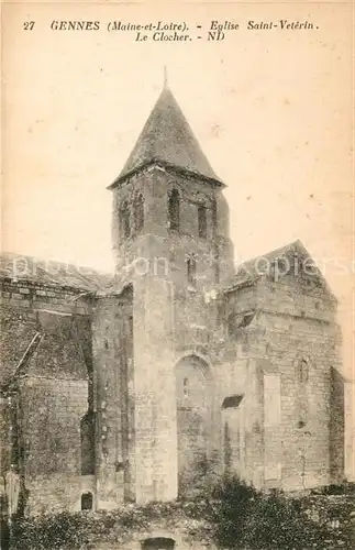 AK / Ansichtskarte Gennes Maine et Loire Eglise Saint Veterin Le Clocher Kat. Gennes