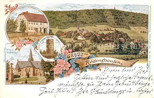 AK / Ansichtskarte Roedinghausen Kirche Kriegerdenkmal Gasthaus Kat. Roedinghausen
