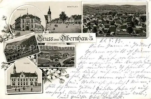 AK / Ansichtskarte Olbernhau Erzgebirge Marktplatz Amtsgericht Postamt Kat. Olbernhau