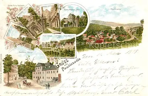 AK / Ansichtskarte Paulinzella Panorama Gasthaus Menger Kirchenruine Kat. Rottenbach Thueringen