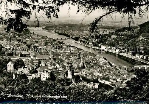 AK / Ansichtskarte Heidelberg Neckar Panorama Blick vom Rindenhaeuschen Kat. Heidelberg