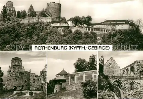 AK / Ansichtskarte Rothenburg Kyffhaeuser Burgruine mit Bismarckturm Berggaststaette Kat. Steinthaleben