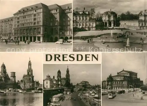 AK / Ansichtskarte Dresden Teilansichten Innenstadt Platz Kirchen Elbe Dampfer Kat. Dresden Elbe