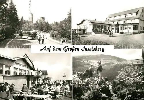 AK / Ansichtskarte Grosser Inselsberg Busparkplatz Berggasthof Sonnenterrasse Wandern Fernsicht Kat. Brotterode