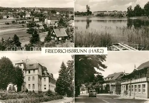AK / Ansichtskarte Friedrichsbrunn Harz Teilansicht Gondelteich Sanatorium Ernst Thaelmann FDGB Ferienheim HO Gaststaette Kat. Friedrichsbrunn