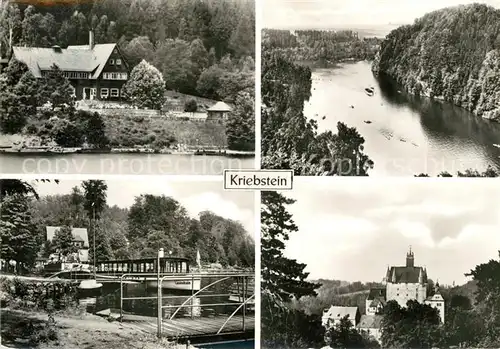 AK / Ansichtskarte Kriebstein Gaststaette Anlegestelle Schloss Landschaftspanorama Zschopau Kat. Kriebstein