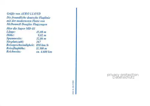 AK / Ansichtskarte Flugzeuge Zivil McDonnell Douglas Typ MD 83 Aero Lloyd  Kat. Airplanes Avions