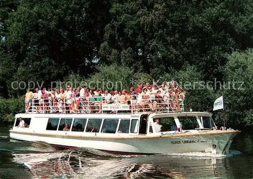 AK / Ansichtskarte Motorschiffe Stadt Lingen Hotel Restaurant Am Wasserfall Kat. Schiffe