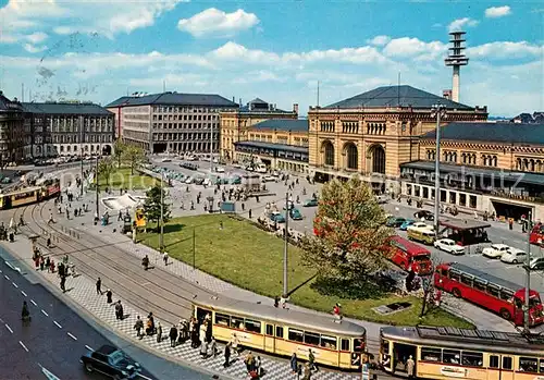 AK / Ansichtskarte Strassenbahn Hannover Ernst August Platz Hauptbahnhof Kat. Strassenbahn