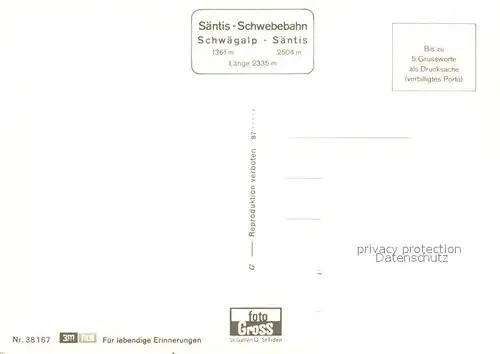 AK / Ansichtskarte Seilbahn Saentis Schwaegalp  Kat. Bahnen