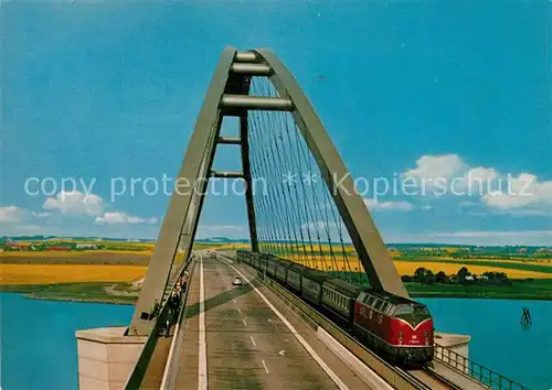 AK / Ansichtskarte Bruecken Bridges Ponts Fehmarnsund Bruecke Eisenbahn 