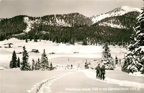 AK / Ansichtskarte Winklmoos Winkelmoos Winterpanorama mit Almen Duerrnbachhorn Chiemgauer Alpen Skilanglauf Kat. Reit im Winkl