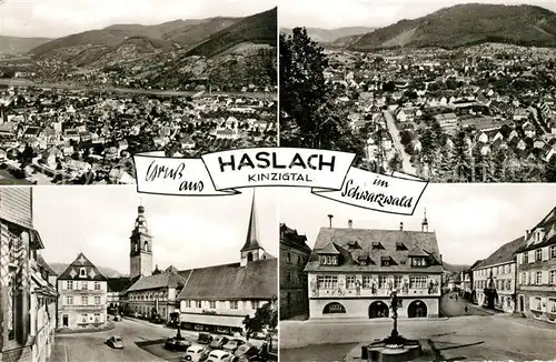 AK / Ansichtskarte Haslach Kinzigtal Marktplatz Rathaus Brunnen Fliegeraufnahme Kat. Haslach Kinzigtal