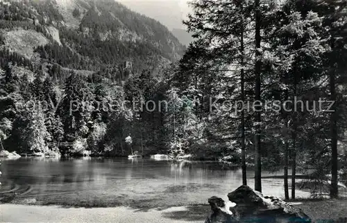 AK / Ansichtskarte Blausee BE Partie am Bergsee mit Ruine Felsenburg Kat. Blausee Mitholz