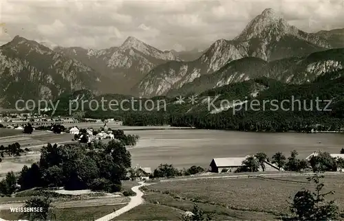 AK / Ansichtskarte Weissensee Fuessen Landschaftspanorama See Alpen Kat. Fuessen