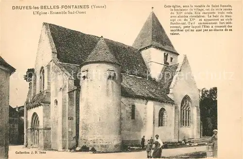 AK / Ansichtskarte Druyes les Belles Fontaines Eglise Kat. Druyes les Belles Fontaines