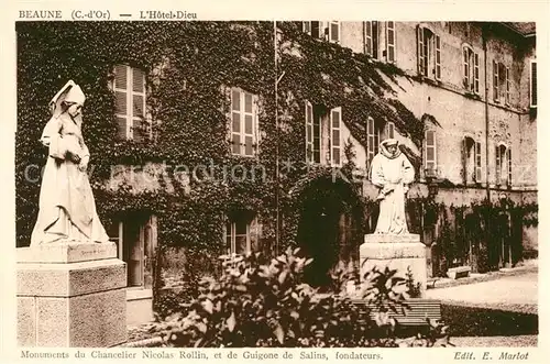 AK / Ansichtskarte Beaune Cote d Or Burgund Hotel Dieu Monument du Chancelier Nicolas Rollin Kat. Beaune