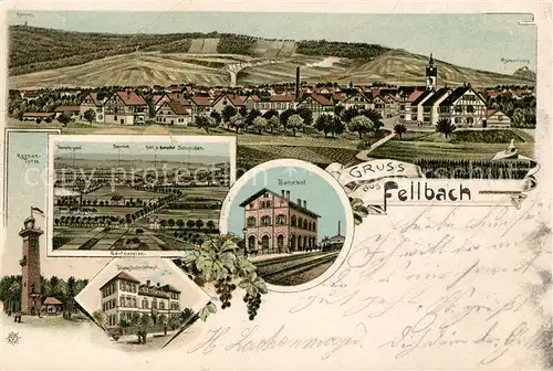 AK / Ansichtskarte Fellbach Bahnhof Panorama Kernenturm Kat. Fellbach