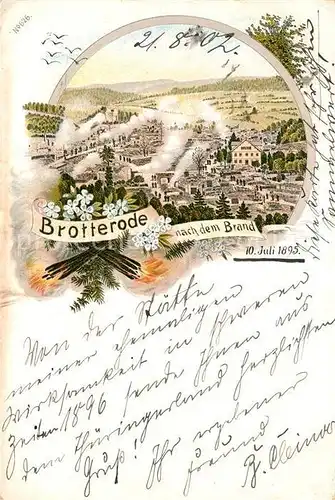 AK / Ansichtskarte Brotterode Aufnahme nach dem Brand 1895 Kat. Brotterode