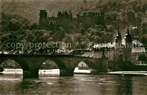 AK / Ansichtskarte Heidelberg Neckar Morgensonne ueber Bruecke und Schloss Kat. Heidelberg